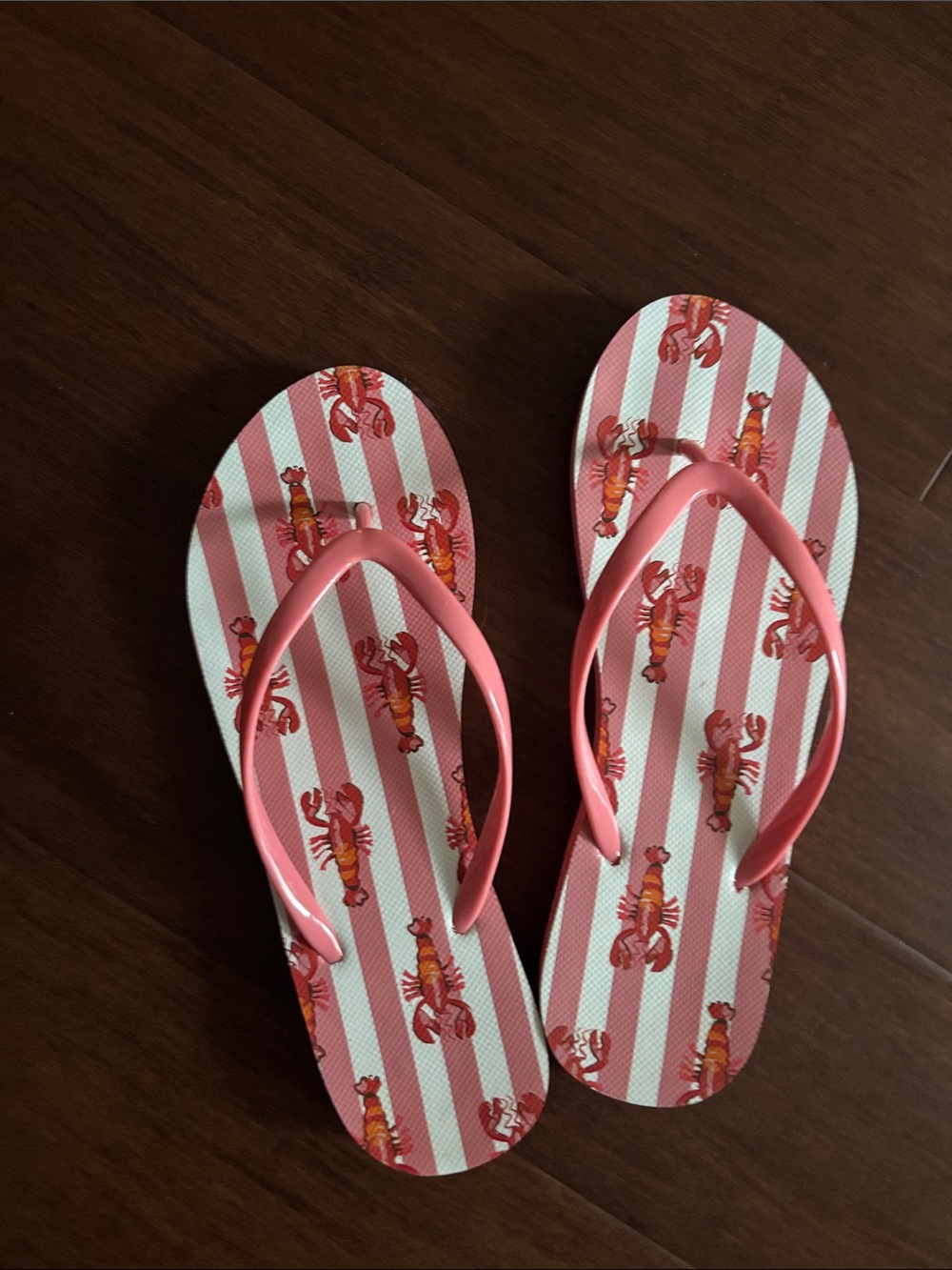 Vera Bradley Pink Striped Lobster Flip-Flops